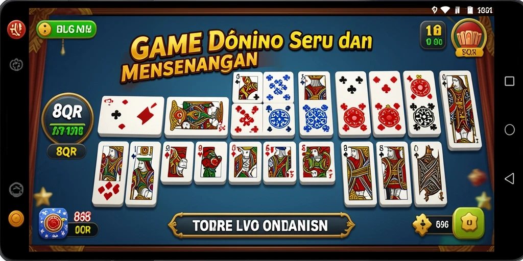 Screenshot gameplay 8QR menampilkan aksi seru permainan Domino.