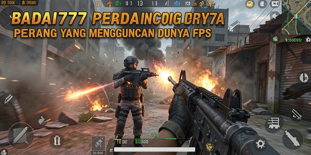 Tampilan gameplay BADAI777 dalam pertempuran FPS yang mendebarkan.