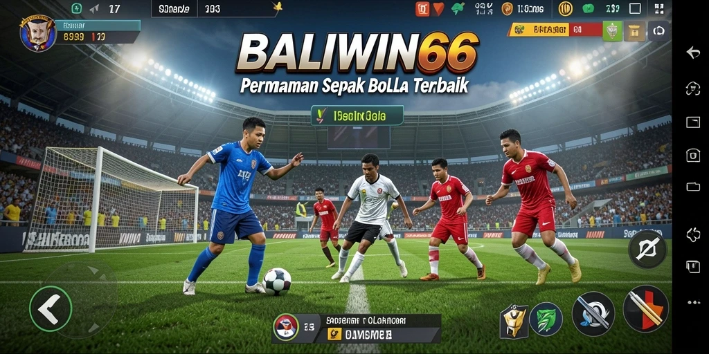 Tampilan gameplay seru dari BALIWIN66 yang penuh aksi sepak bola.