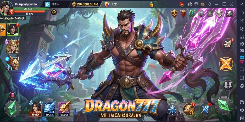 Tangkapan layar menampilkan pertempuran strategi yang intens di DRAGON777.