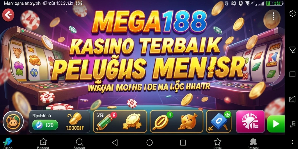 Tampilan menarik dari gameplay kasino MEGA188 yang memukau.