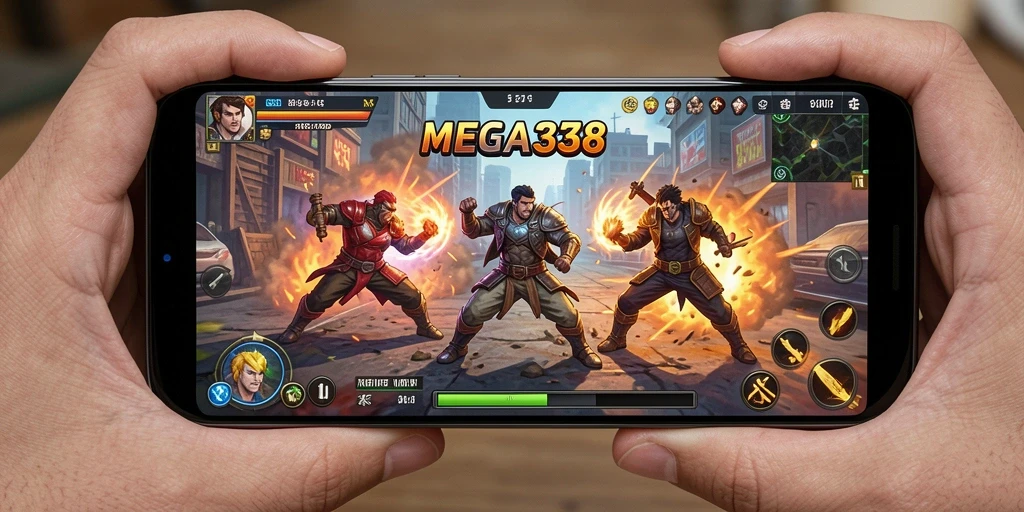 Gameplay MEGA338 yang menegangkan dan pertarungan seru.