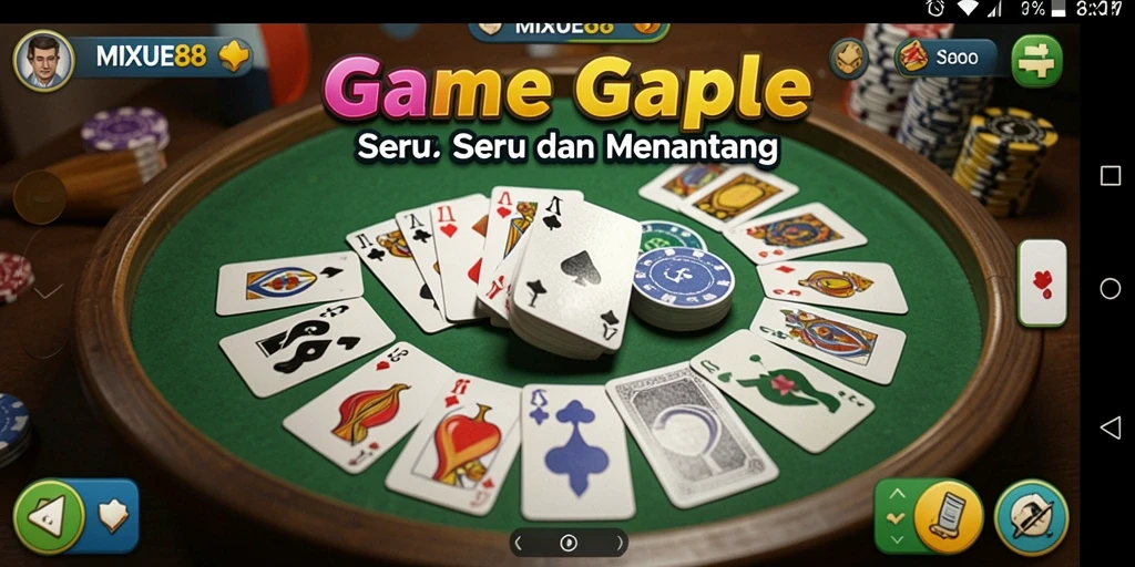 Tampilan menarik dari gameplay Gaple yang mengasyikkan.