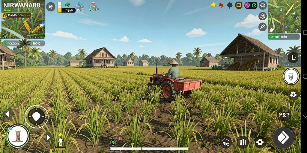 Screenshot utama NIRWANA88 menampilkan gameplay bertani yang mengasyikkan.