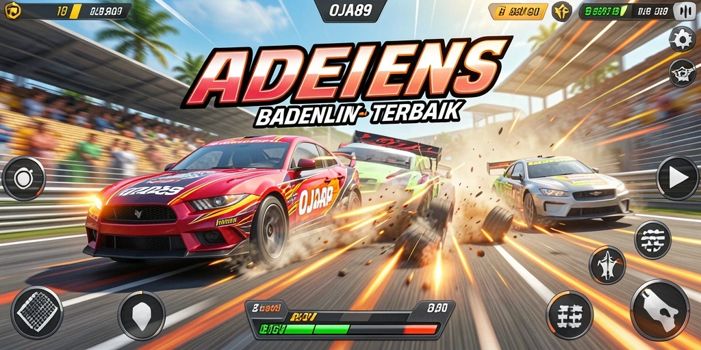 Gameplay OJA89 yang menampilkan balapan cepat dan mendebarkan.