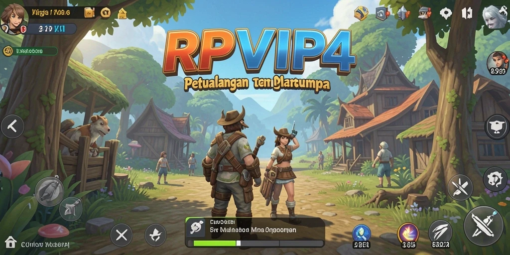 Tangkapan layar RPVIP4 menampilkan pemandangan indah dari dunia terbuka.
